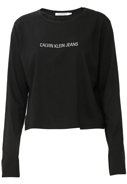 Blusa Calvin Klein Jeans Lettering Preta - Kanui