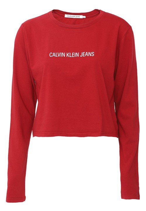Blusa Calvin Klein Jeans Lettering Vermelha - Kanui