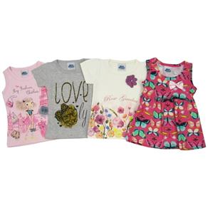 Blusas Bebê Feminina Kit com 4 Unidades - 2 ANOS