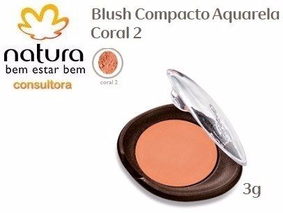 Blush Compacto Natura Aquarela 3G - Cor Coral