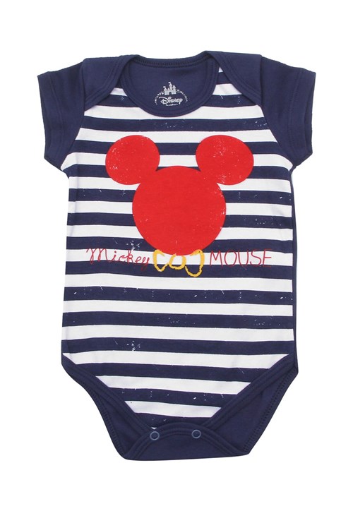 Body Marlan Baby Menino Mickey Mouse Azul-Marinho