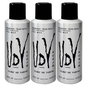 Body Spray Ulric de Varens UDV Black Masculino (3 Unidades) 3x200ml