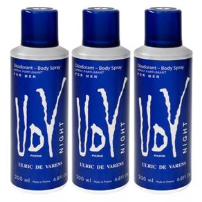 Body Spray Ulric de Varens UDV Night Masculino (3 Unidades) 3x200ml