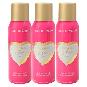 Body Spray Ulric de Varens Varens Je T'aime Feminino (3 Unidades) 3x125ml