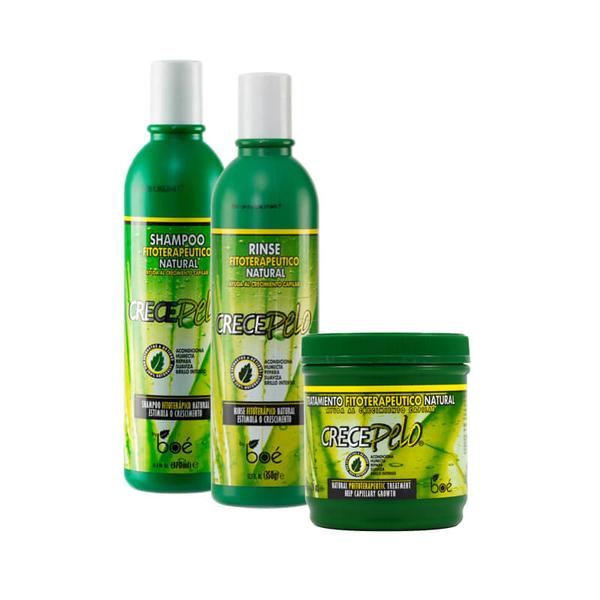 Boé Crece Pelo Kit Shampoo + Condicionador + Mascara 240g - Boé Cosmetics