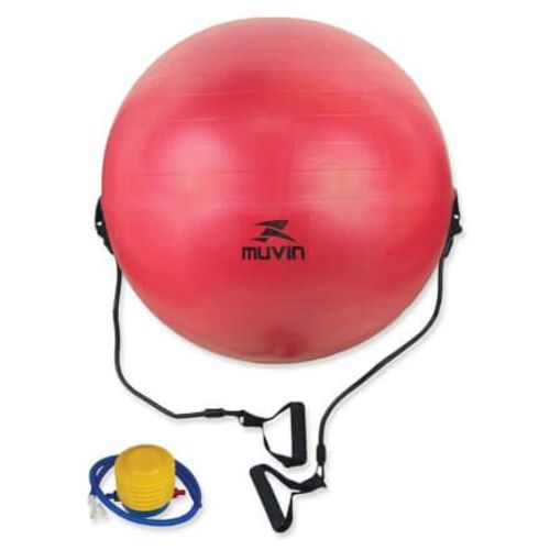 Bola de Pilates com Extensor 65cm Blg-400 - Vermelho - Muvin