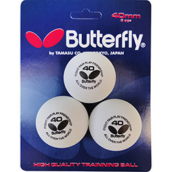 Bola Tênis de Mesa Butterfly com 3 Unidades - Branco