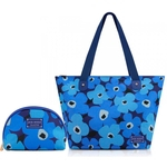 Bolsa com necessaire meia lua azul Papoula Jacki Design