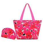 Bolsa com necessaire meia lua rosa Papoula Jacki Design