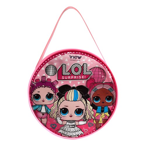 Bolsa de Maquiagem Infantil Redonda LOL Surprise! Cores e Personagens Sortidos