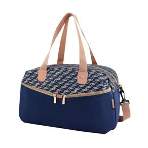 Bolsa de Viagem Academia Estampada com Zíper e Alça Ajustável Jacki Design Azul Zigzag - AZUL MARINHO