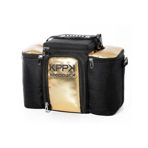 Bolsa Marmiteira Fitness Keeppack com 4 Potes Max - Dourada