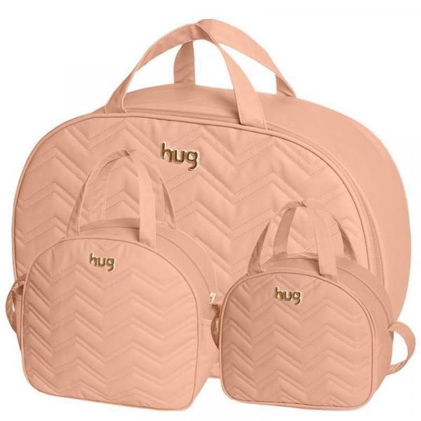 Bolsa Maternidade Kit 3 Peças Chevron Hug Cor Bege - Hug Bolsas