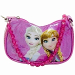 Bolsa Rosa Anna e Elsa Frozen Com Alça De Miçanga - Disney