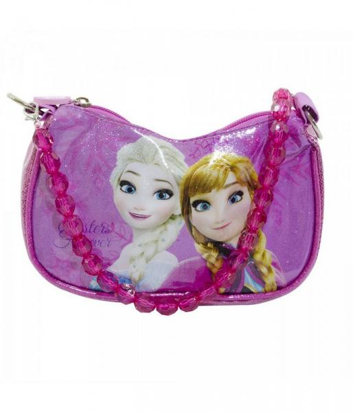 Bolsa Rosa Anna Elsa Frozen com Alça de Miçanga - Disney
