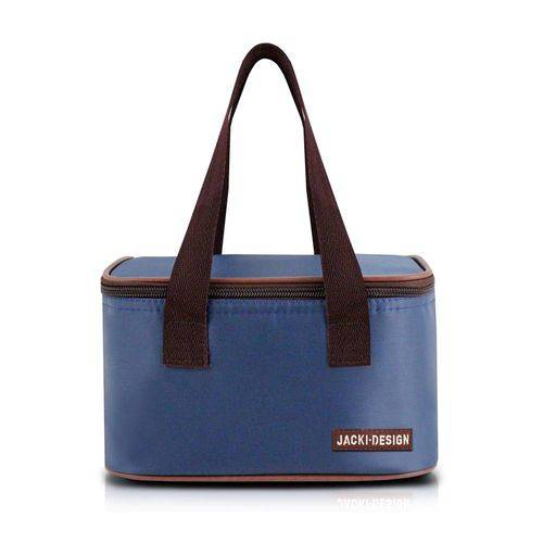 Bolsa Térmica Pequena Compacta Lisa Marmita Fitness Academia Jacki Desgin Azul Escuro