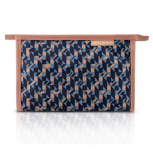 Bolsinha Necessaire Envelope Estampada Jacki Design Azul Zigzag