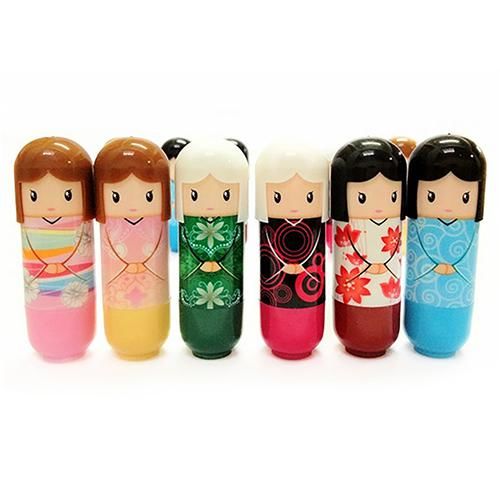 Boneca japonesa bonita limpar hidratante reparação lip balm lip batom protetor