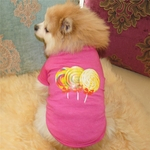 Bonito Cão De Estimação Gato Pirulitos Padrão Algodão Macio E Confortável T-shirt Vestuário