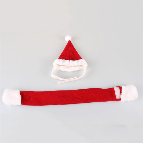 Bonito Chapelaria Pet Christmas Costume Hat Santa & Scarf Costume de Natal do Animal de Estimação para Gatos Cão Pequeno