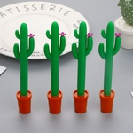 Bonito Forma Cactus Preto Pen Gel Ink para material escolar Escritório