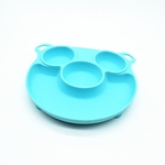 Bonito Forma porco dos desenhos animados segura Silicone jantar placa BPA Crianças sucção do bebê Toddle Formação Louça alimentação Bowls