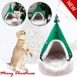 Bonito Quente Cat House Natal semicerrados Litter Inverno Cat Pet suave