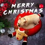 Bonito Quente Cat House Natal semicerrados Suave Inverno Pet Dog Elk desenhos animados Bed