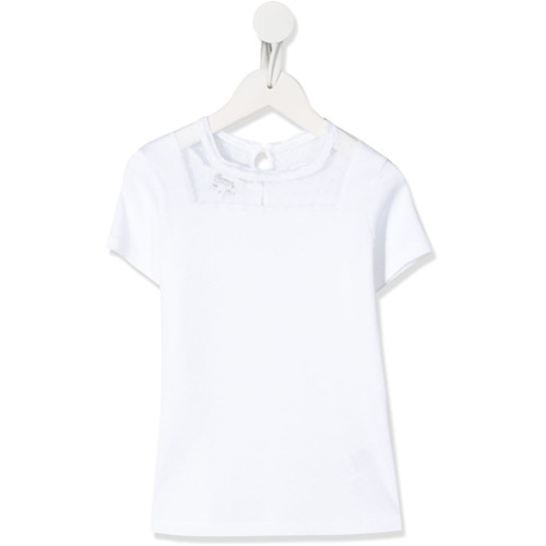 Bonpoint Camiseta com Detalhe de Renda - Branco