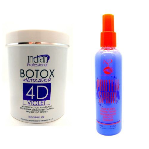 Botox 4d Indian Matizador Violet + Protein Spray Np Hair - Np Hair Sulotions