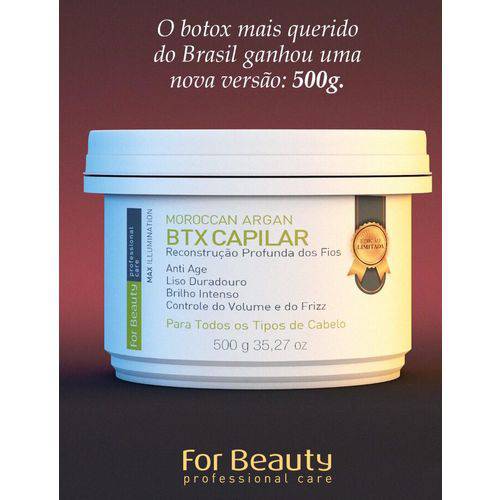 Botox Capilar Max Illumination Alisante For Beauty 500g - Edição Limitada