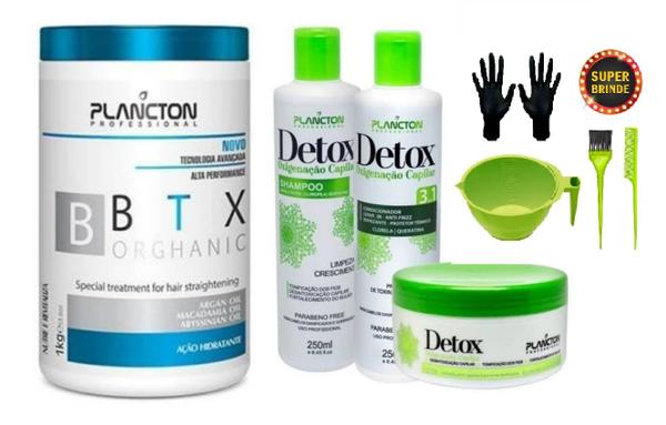 Botox Orghanic Plancton 1kg + Kit Detox Plancton 3 Passos + Brinde