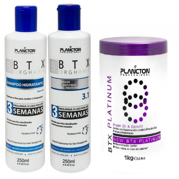 Botox Plancton Platinum 1kg Sem Formol + Kit Tratamento Btx Orghanic Plancton
