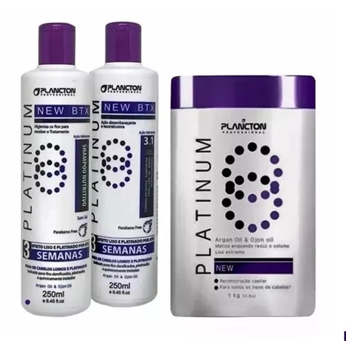 Botox Platinum Plancton Matizador 1kg Shampoo e Cond 250ml