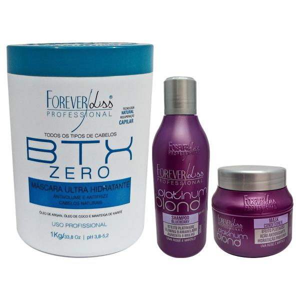 Botox Zero 1kg Shampoo e Máscara Platinum Blond Forever Liss - Forever Liss Professional