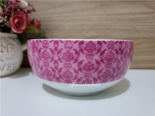 Bowl de Porcelana Linha Paris - Floral Rosa