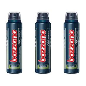Bozzano Energy 48hs Desodorante Aerosol 90g - Kit com 03