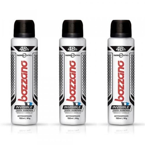 Bozzano Invisible 48hs Desodorante Aerosol 90g (Kit C/03)