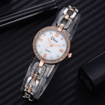 Rose Gold Plated Women's Elegant Rhinestone Bracelet Fashion Watches