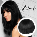 Braid Hairband Synthetic Bangs calor extens?es do cabelo resistente Bangs para Lady