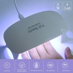Branco 6 W Mini UV LED Secador de Unhas Polonês Máquina de Configuração de Tempo Lâmpada de Cura Gel Lâmpada Nail Art Tools