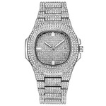 Brand Luxury Women Dress Watch Rhinestone Ceramic Crystal Quartz Watches