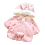 Brasão Bebê Recém-nascido Meninas Fleeced Manto Jacket Inverno Quente Bonito Com Capuz Outwear Para Crianças