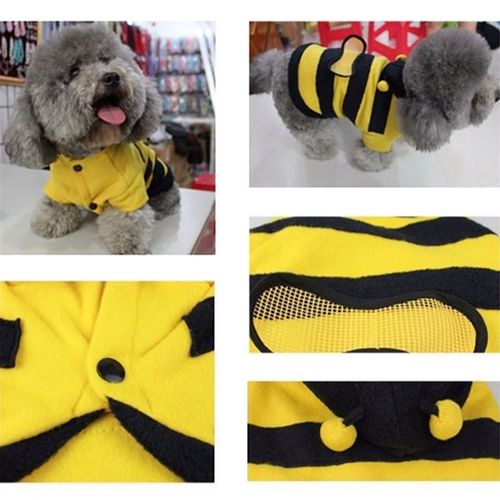 Brasão bonito Velvet criativa Bee Estilo Pet camisola morna usar roupas para animais de estimação