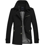 Brasão Middle Men longo Windbreaker clássico Collar Sólidos terno Cor Overcoat jaqueta casual