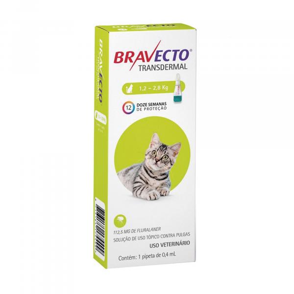 Bravecto Antipulgas para Gatos de 1,2 a 2,8 Kg Transdermal