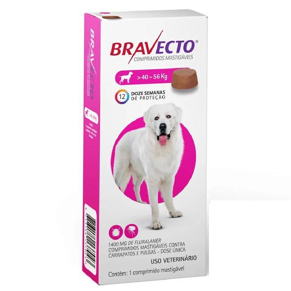 Bravecto Cães 40 a 56kg - Antipulgas e Carrapatos - Msd