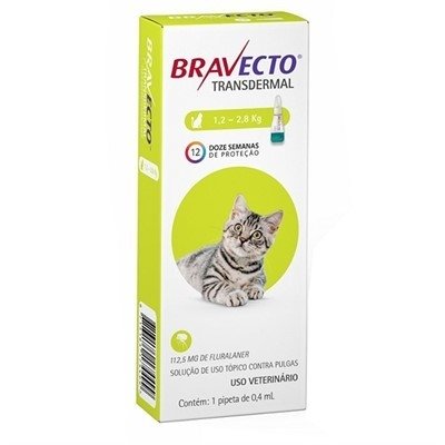 Bravecto Transdermal Anti Pulgas Pipeta para Gatos - de 1,2 - 2,8Kg