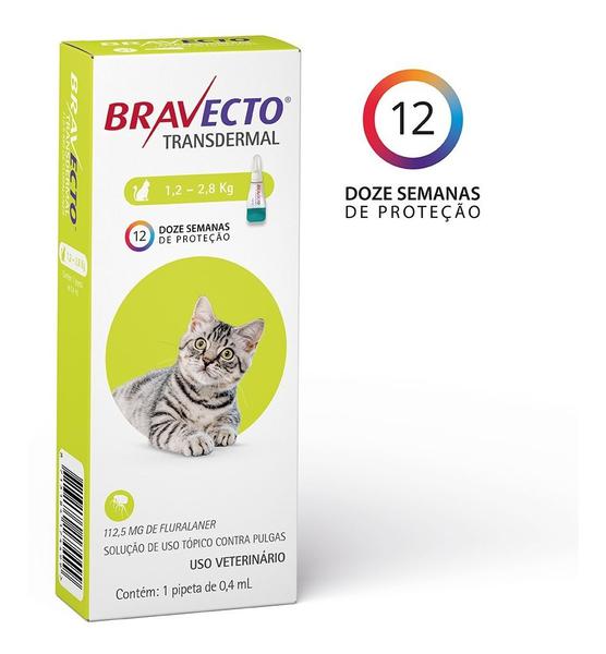 Bravecto Transdermal para Gatos de 1,2 a 2,8kg - 112,5mg - Msd