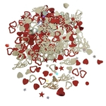 Brilho Metálico Amor Coração Estrela Mesa Dispersar Confetes Decoração De Festa De Casamento